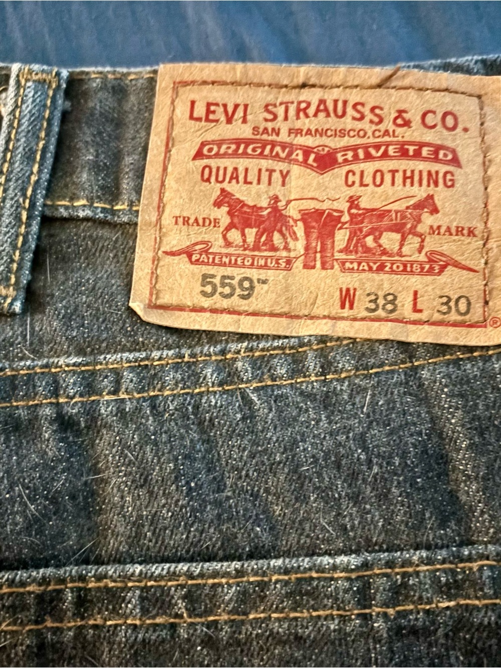 Levi's 559 Relaxed Jeans - Blue with Tan Label